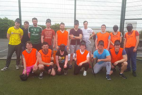 Staff from Carbon Nite Club enjoying Bubble Football & Tag Archery