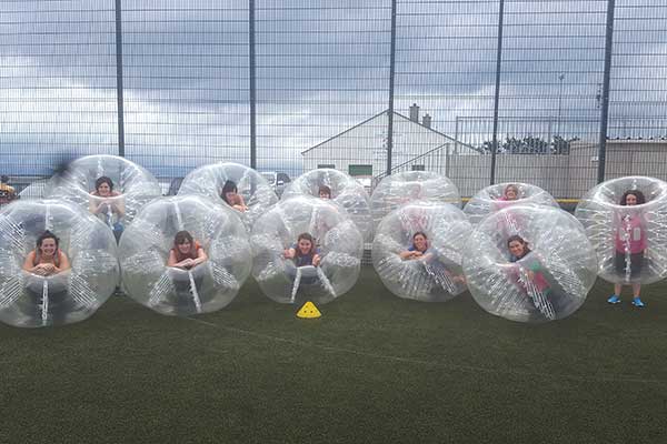 Cathy's Ladies Hen Party enjoying Bubble Mayhen at Astrobay!