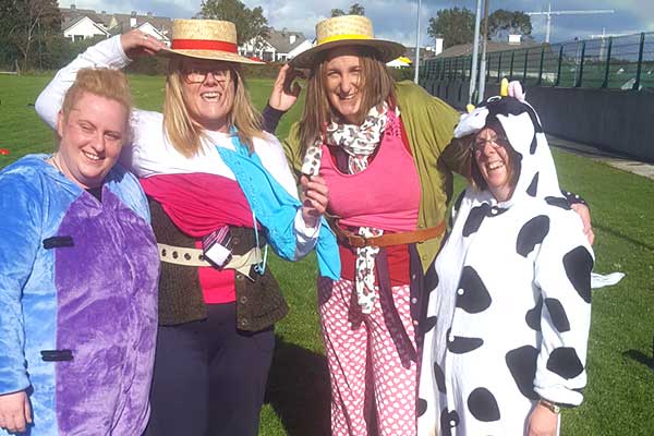 Group shot of Hens enjoying Astrobay's Old Schools Sports Day.