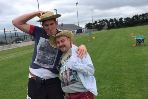 Two of the Hendersons group dressed for Redneck Olympics
