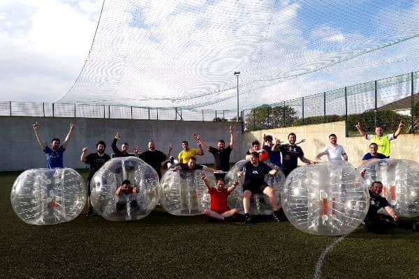 EA Group photo at Astrobay Bubble Football